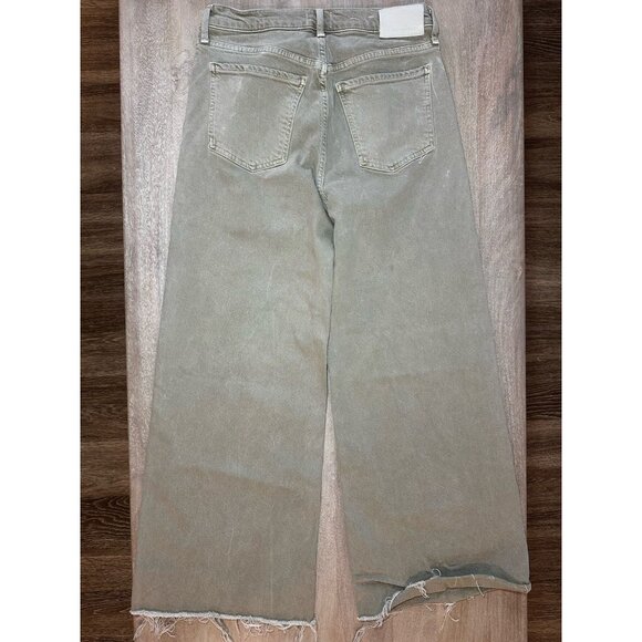 Citizens of Humanity Lyra Wide Leg Crop Raw Hem In Porcini Tan Size 28 - Picture 12 of 12